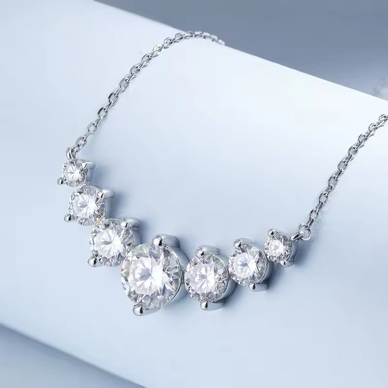 Multi gemstones Moissanite pendant necklace 