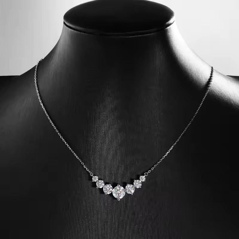 Multi gemstones Moissanite pendant necklace 