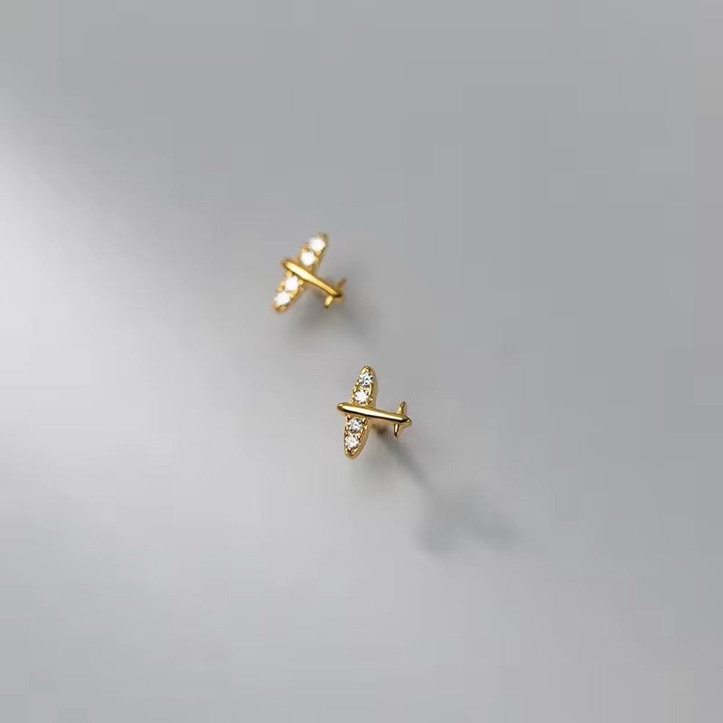 airplane screw back earrings