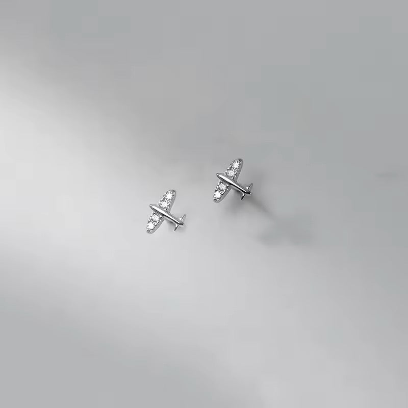 airplane screw back earrings