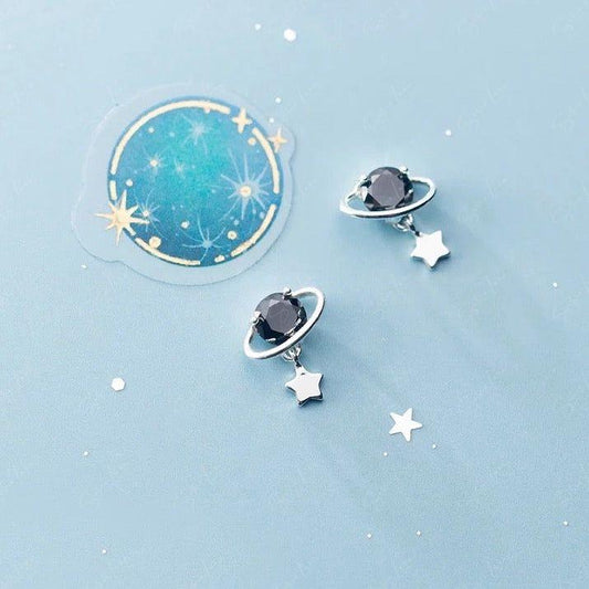 black planet earrings