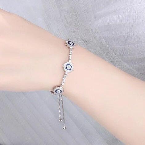 evil eye sterling silver bracelet