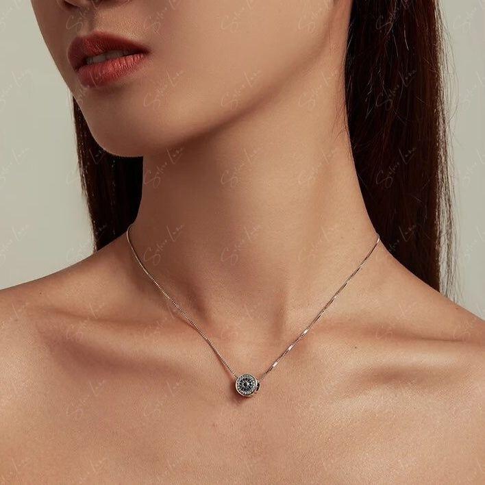 sterling silver evil eye pendant necklace