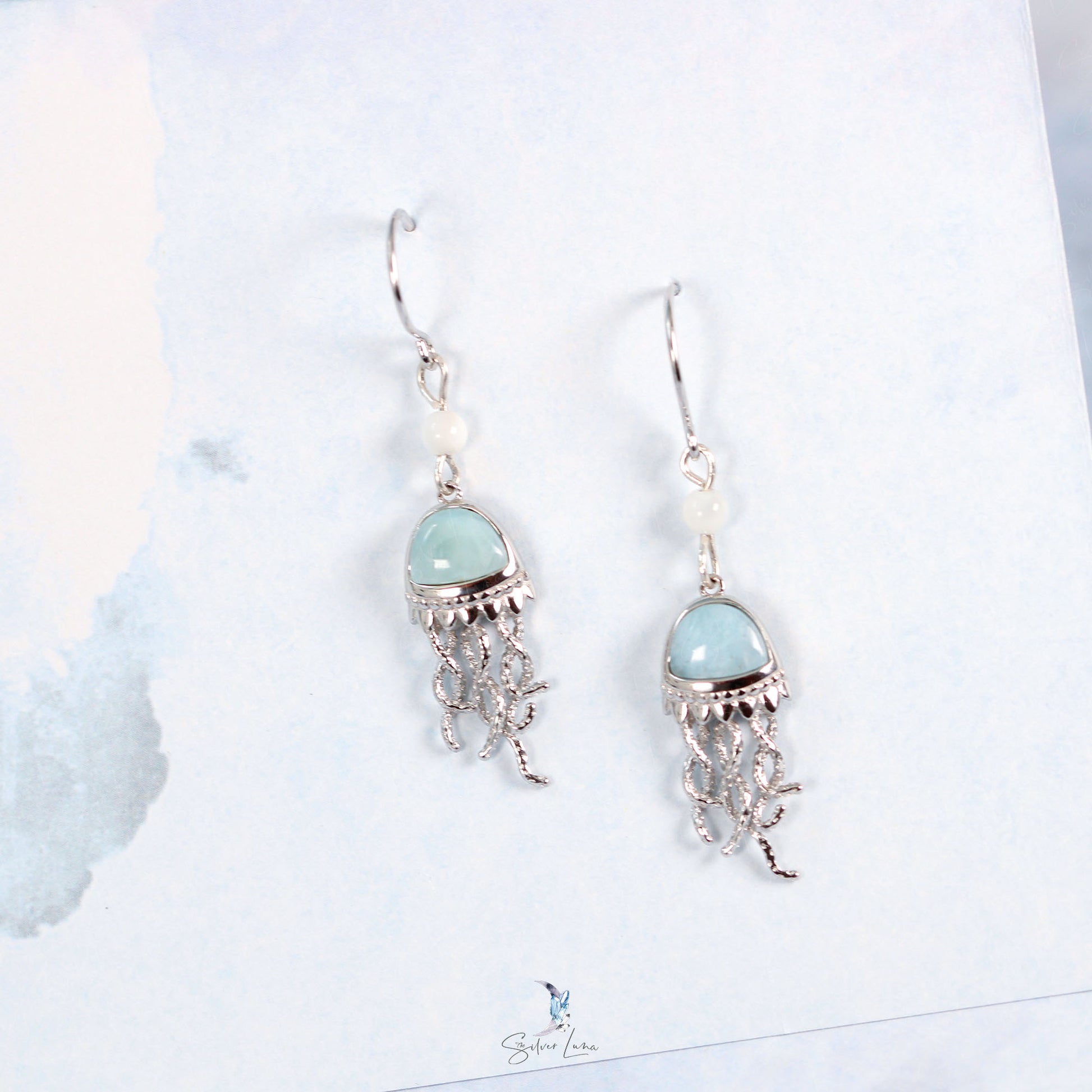 blue jellyfish earrings