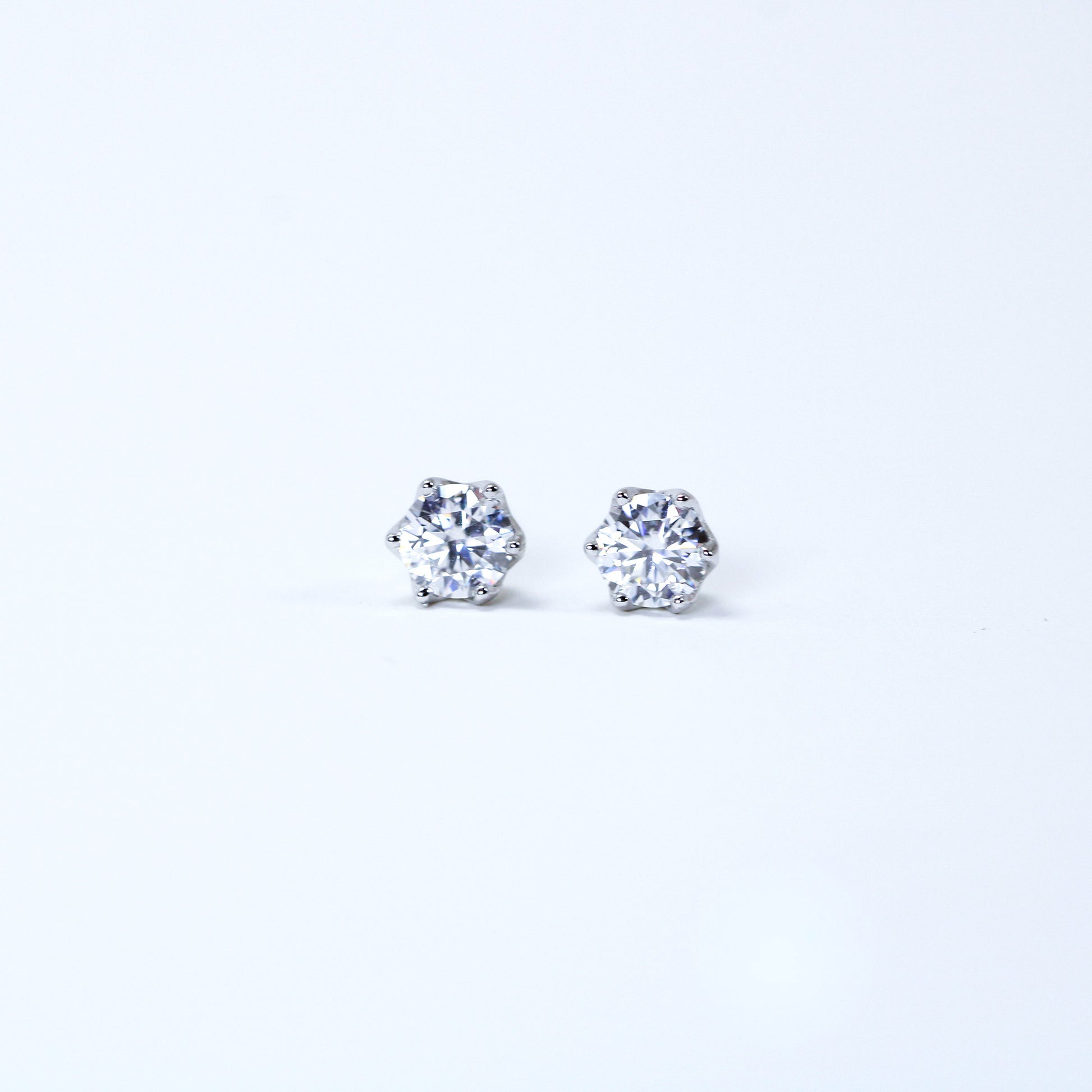 Moissanite silver stud earrings