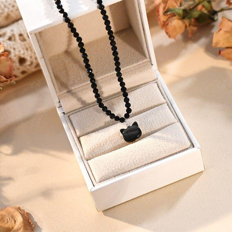 black cat choker necklace