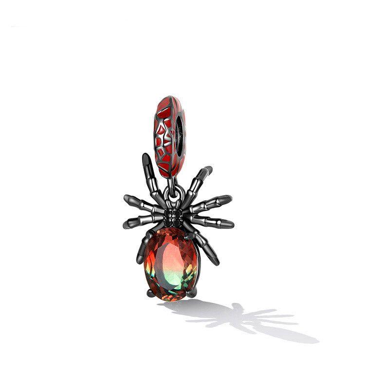 Spider pendant charm for bracelet in sterling silver