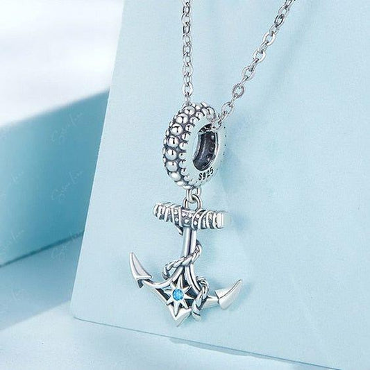 Ship anchor pendant silver charm