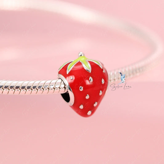 strawberry bead charm for bracelet