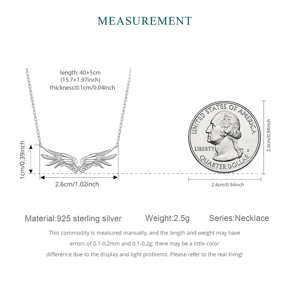 Sterling Silver Angel Wing Pendant Necklace