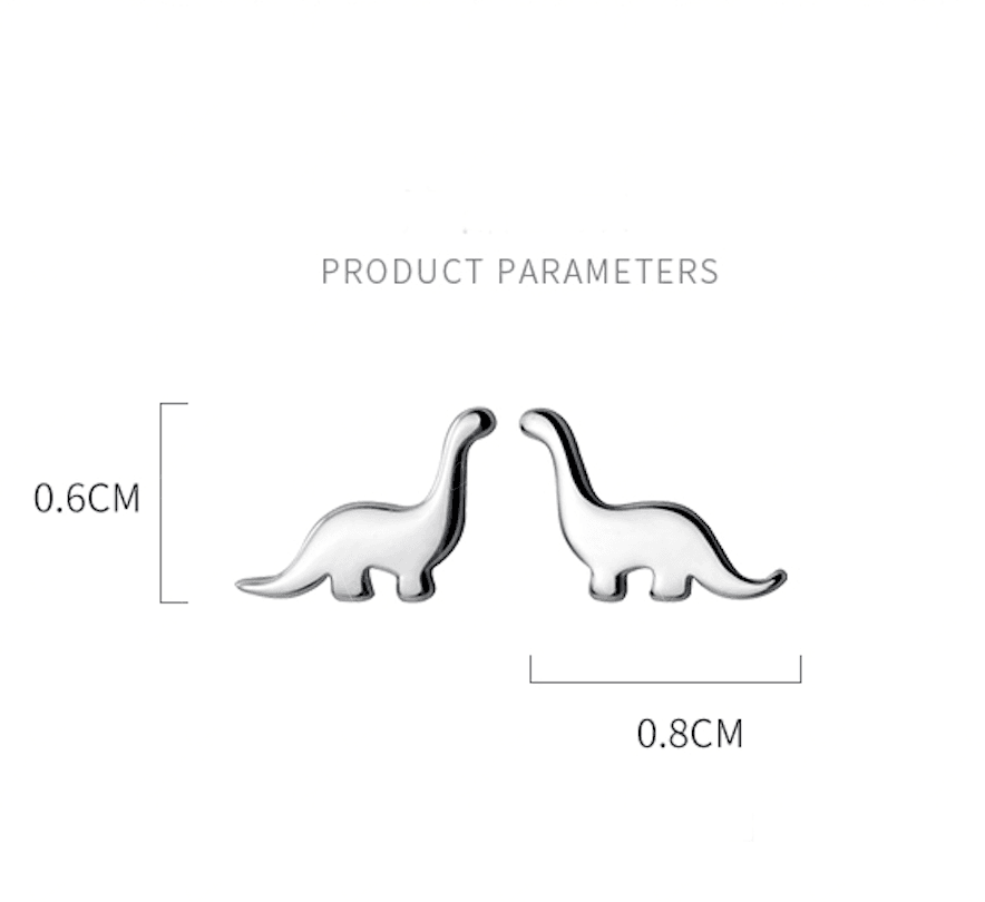 Tiny Dinosaur Minimalist Animal Stud Earrings