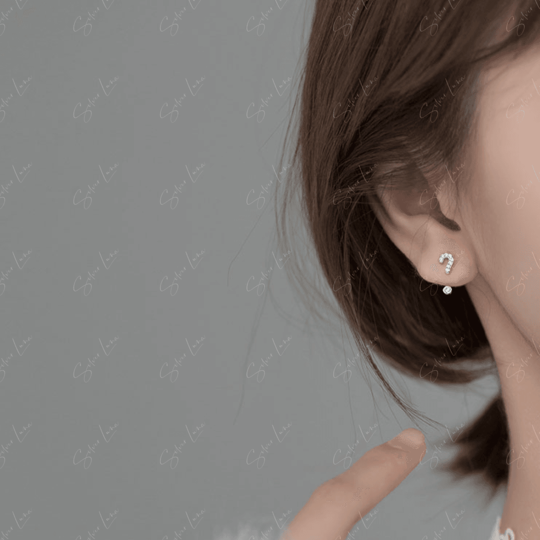 Question And Exclamation Mark Asymmetric Ear Jacket Stud Earrings