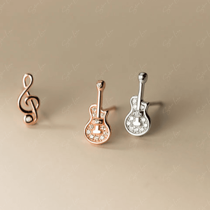 guitar stud earrings