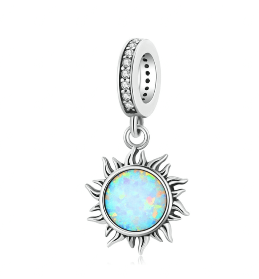 opal sun pendant charm