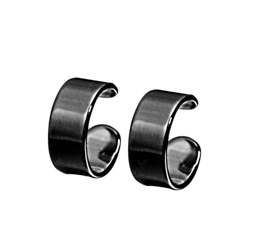 Minimalist Big Band Simple Ear Cuffs Black