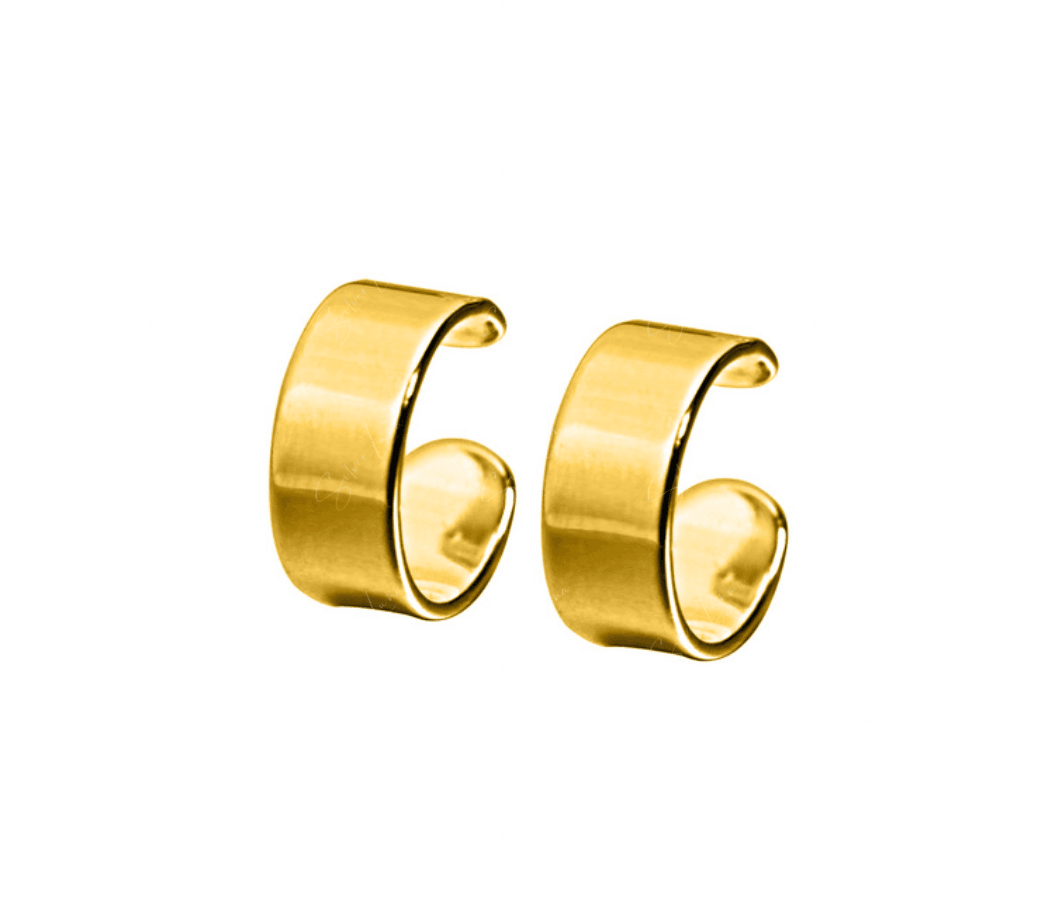 Minimalist Big Band Simple Ear Cuffs Gold