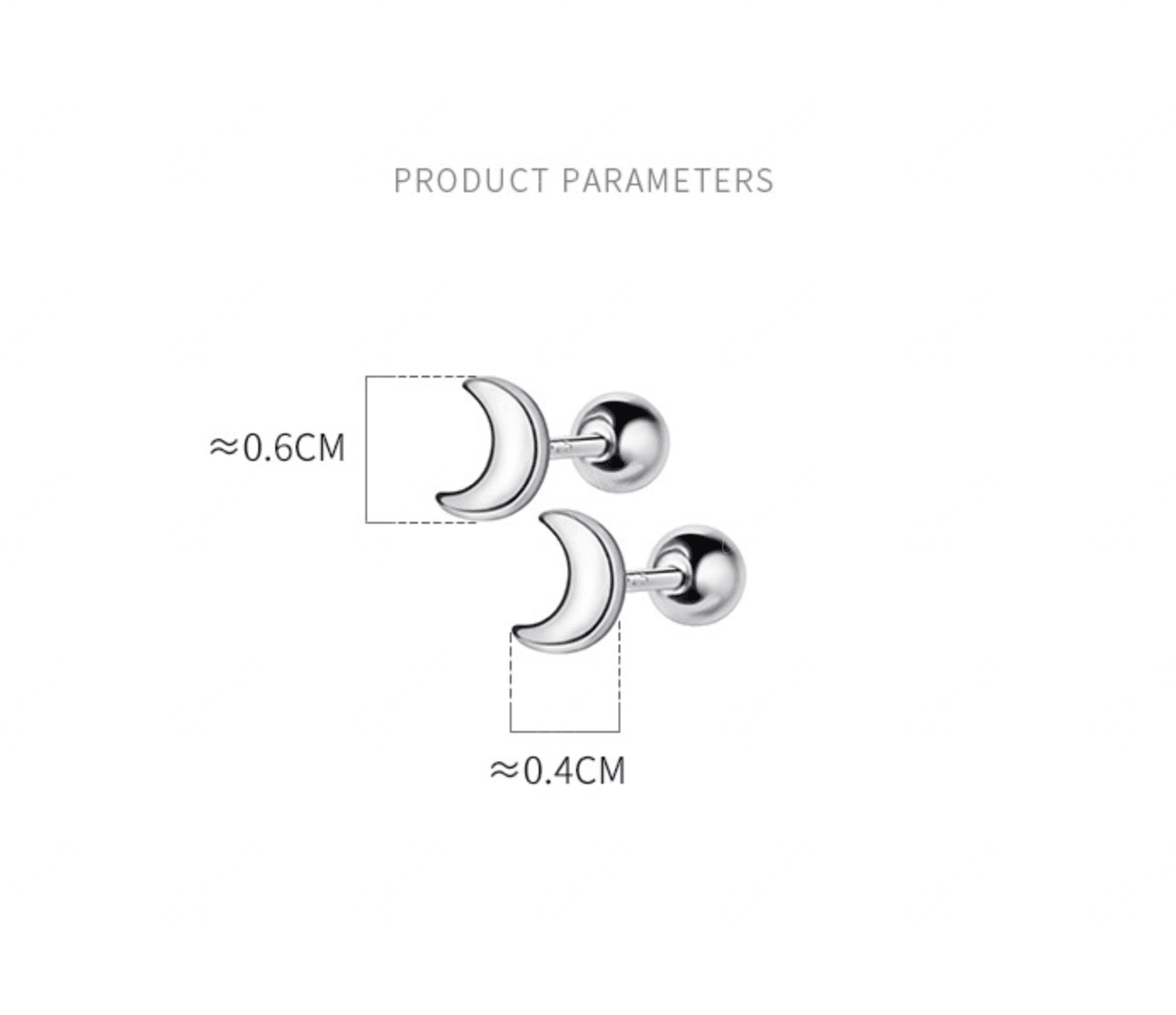 Dainty Crescent Moon Screw Cartilage Stud Earrings