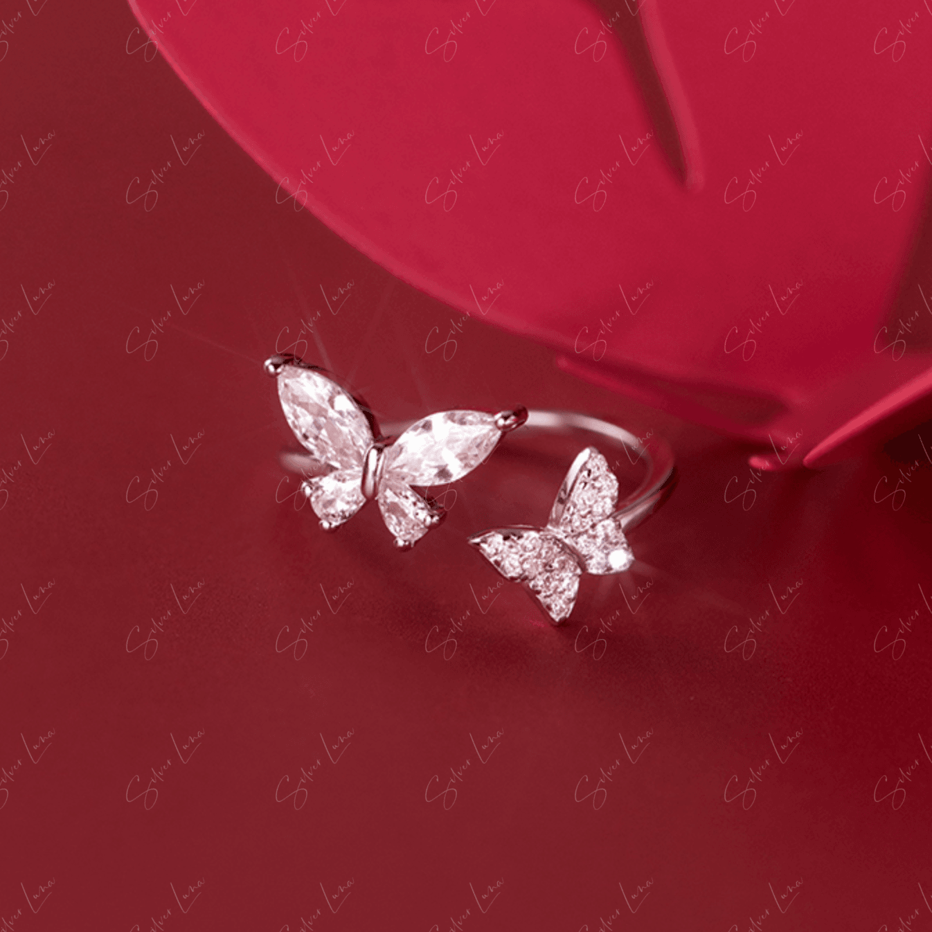 adjustable butterfly ring