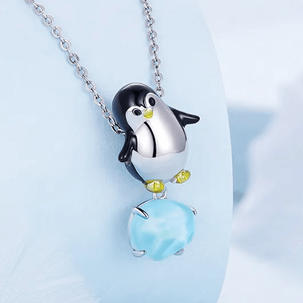 Penguin on iceberg sterling silver charm for bracelet