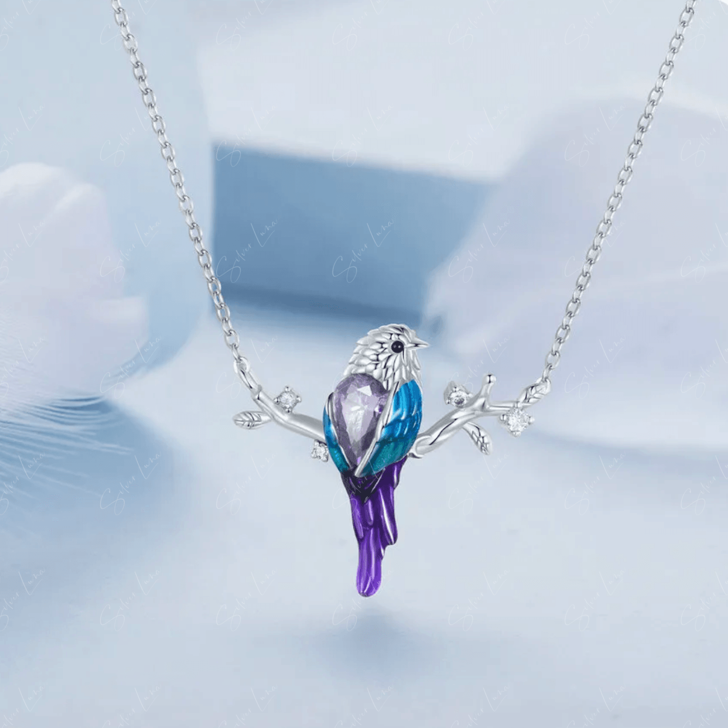 mocking bird pendant necklace