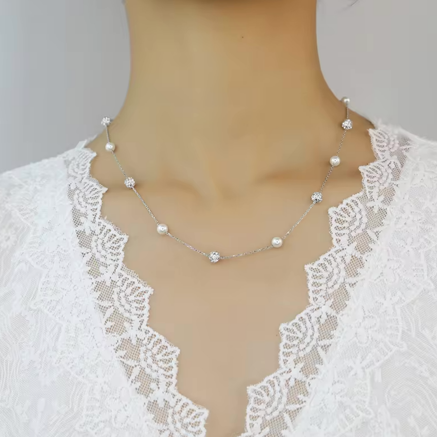 pearl lariat bridal pendant necklace