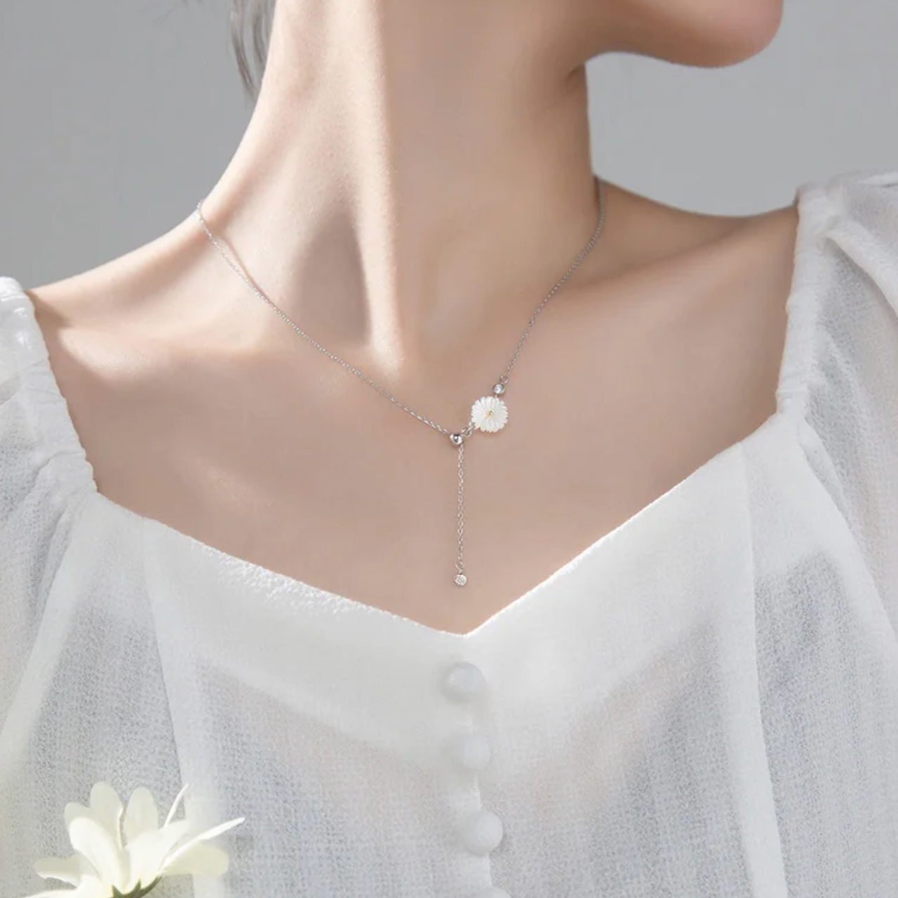 daisy flower choker necklace