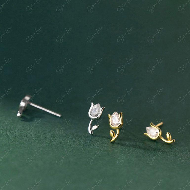 tulip stud earrings