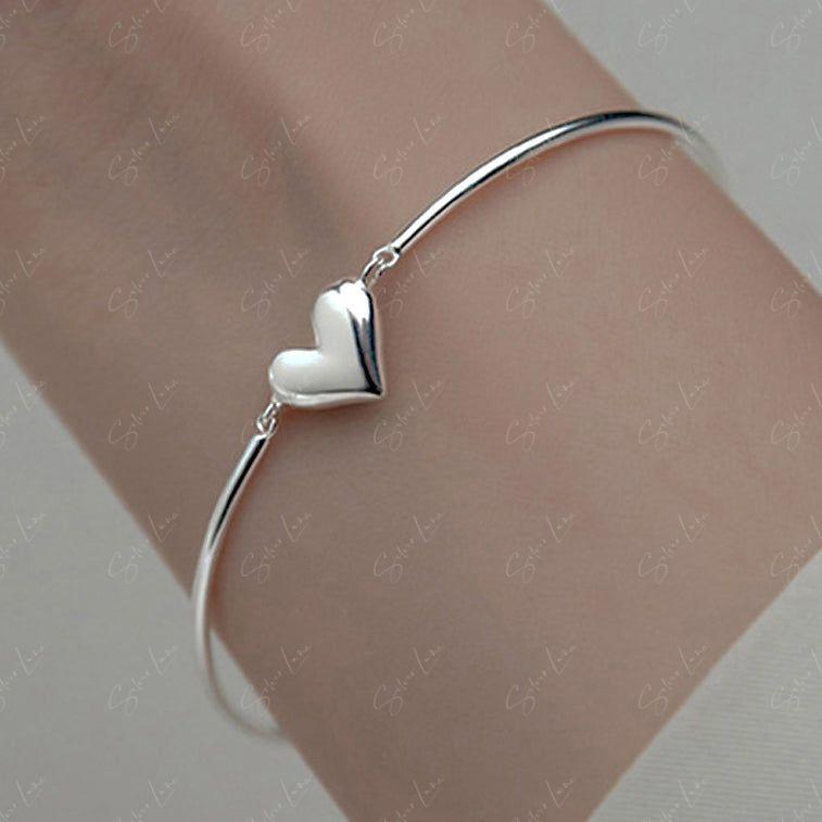 sterling silver heart bracelet