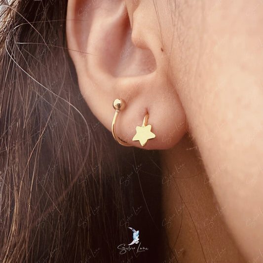 spiral star wrap screw earrings