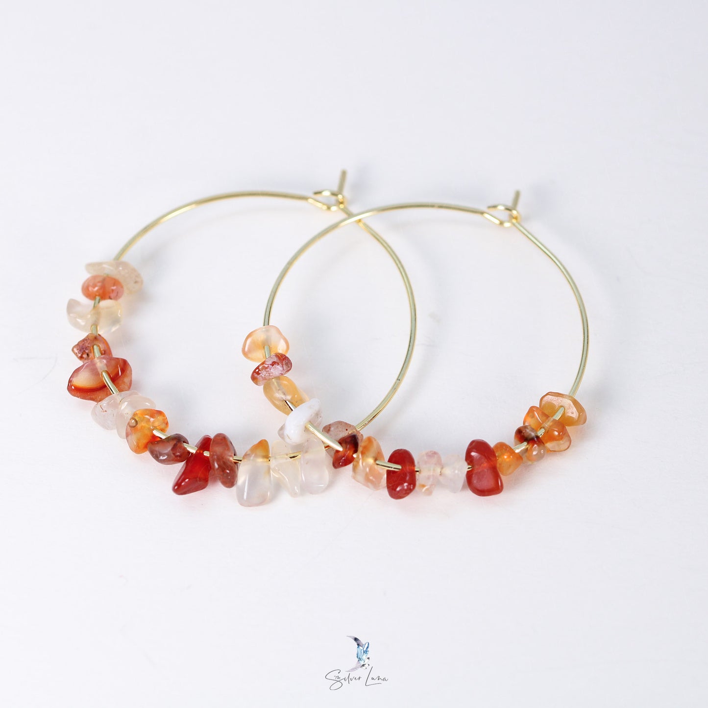 agate hoop earrings