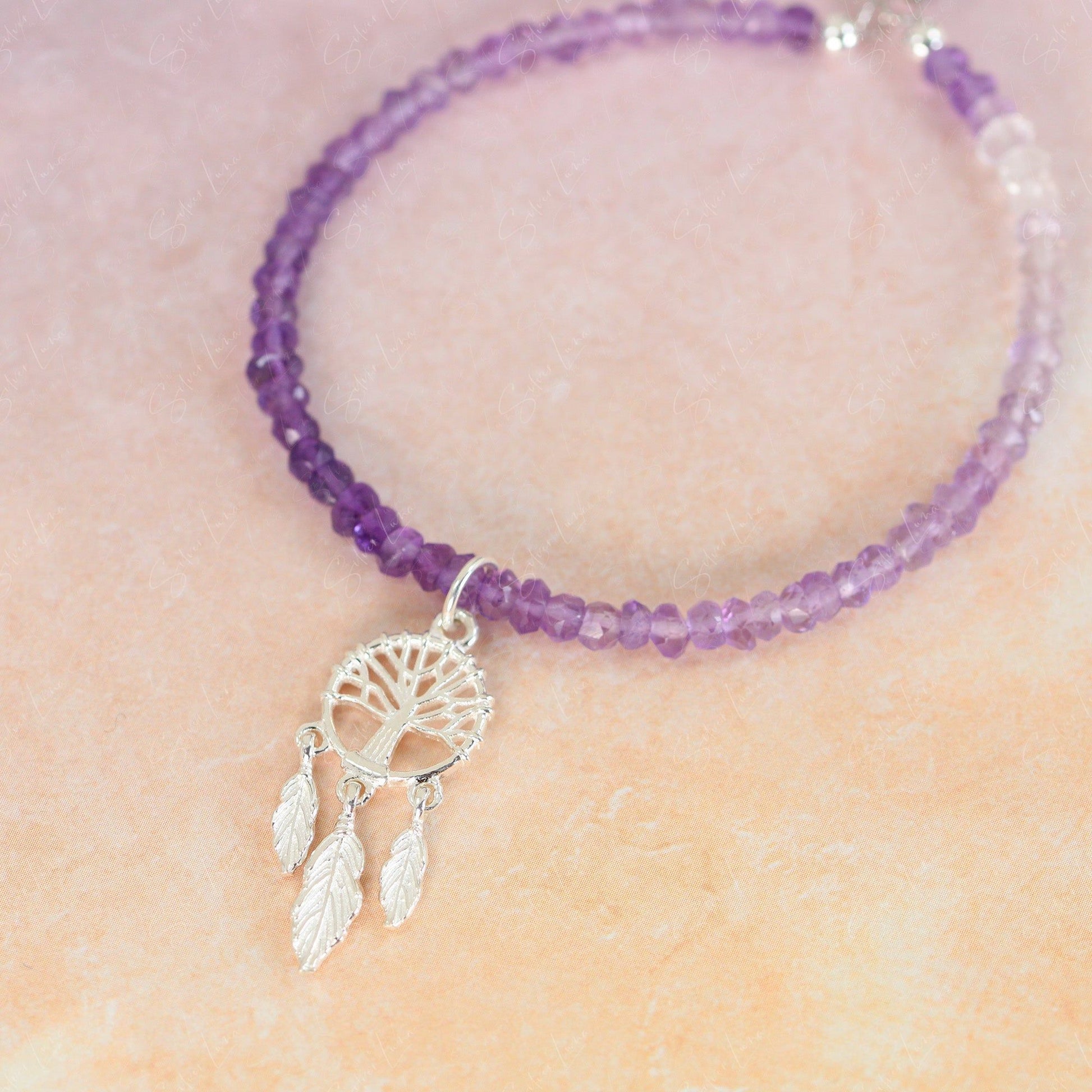 Amethyst dream catcher bracelet