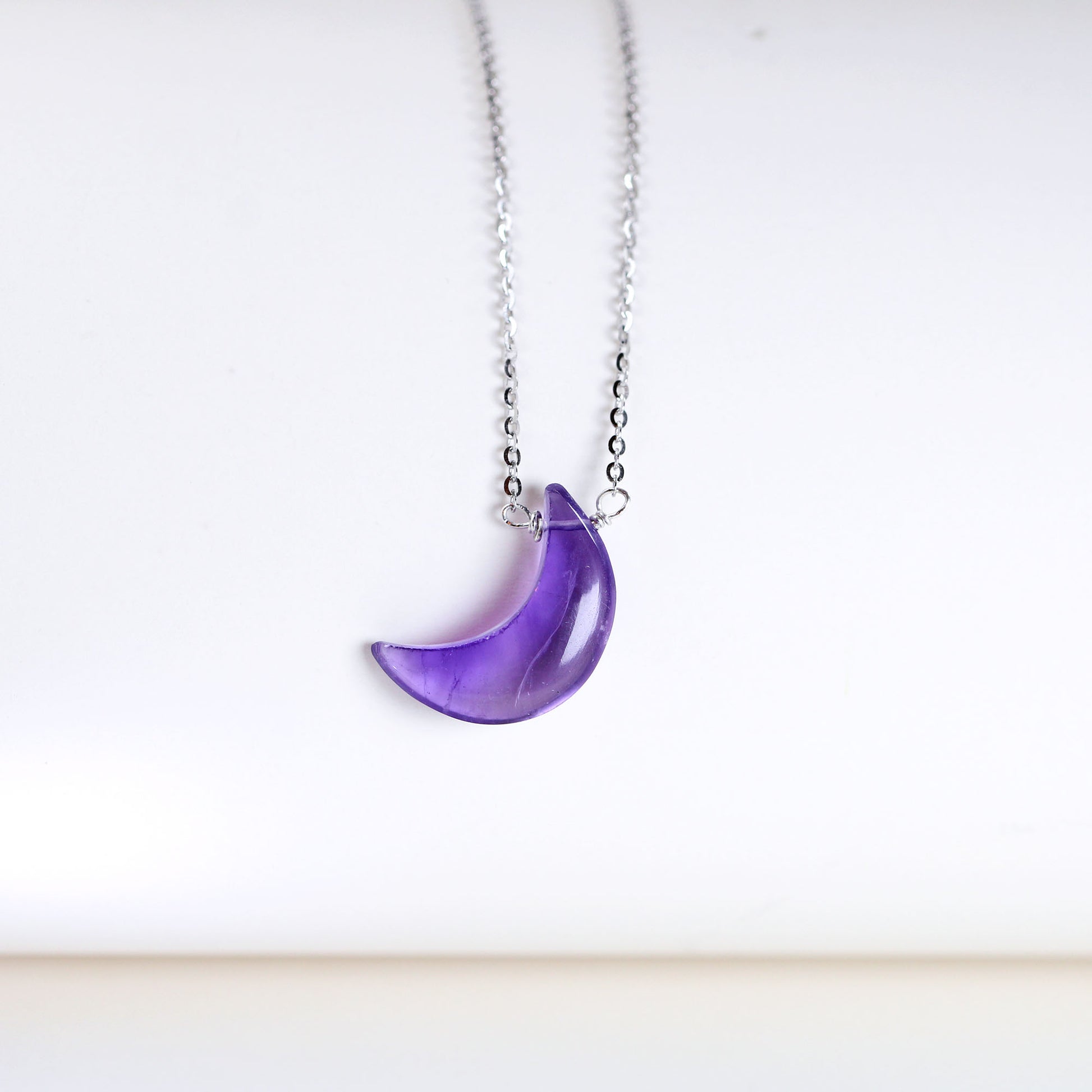 amethyst moon pendant necklace