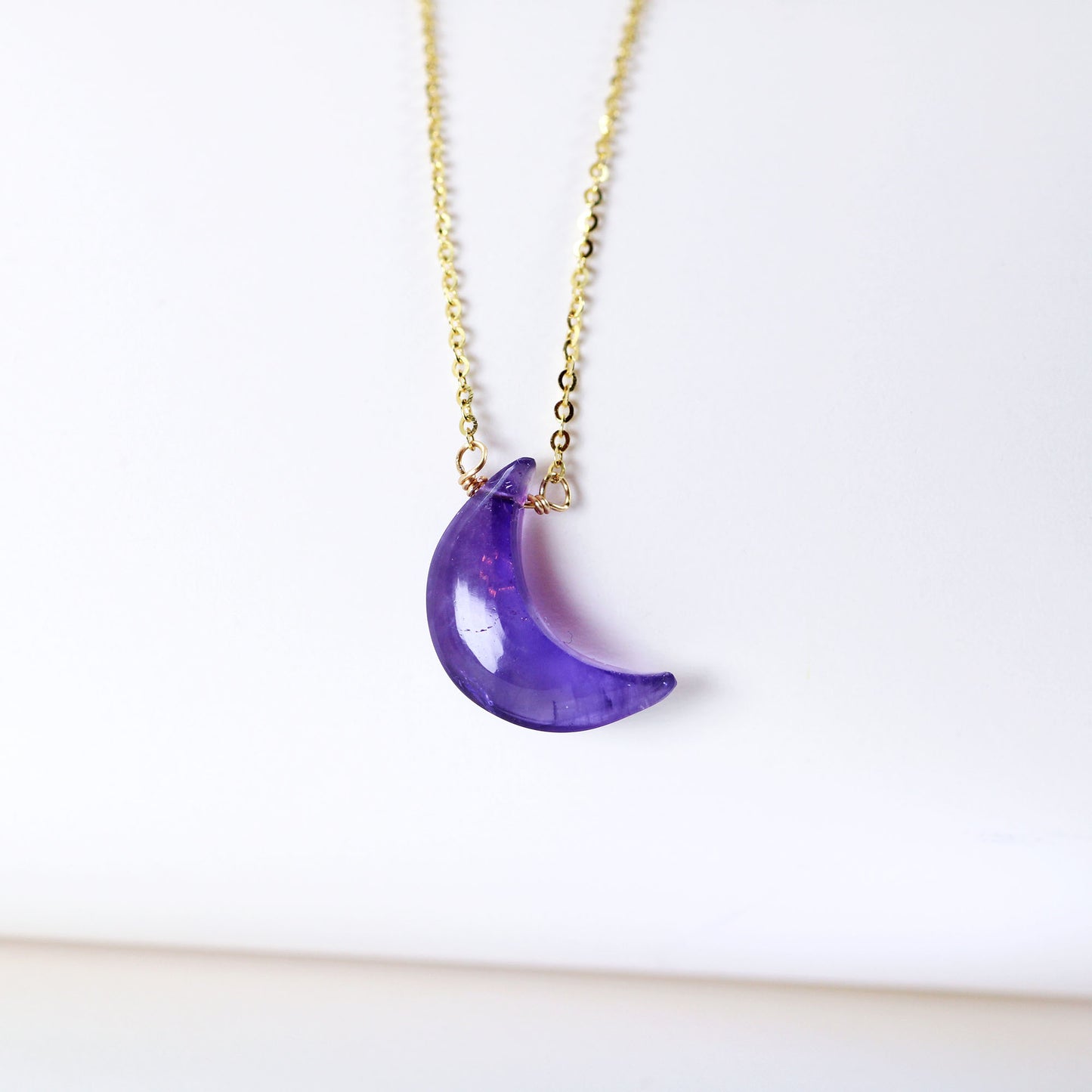 amethyst moon pendant necklace