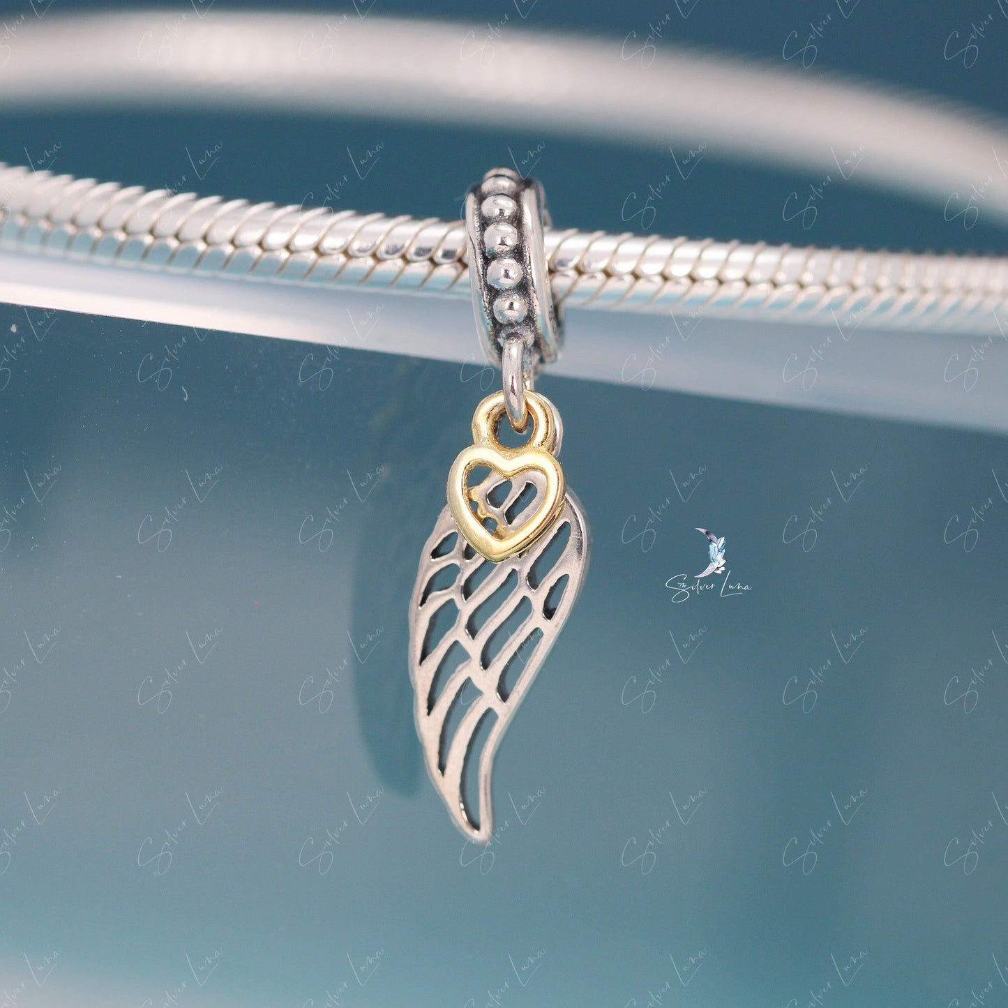 angel wing dangle charm