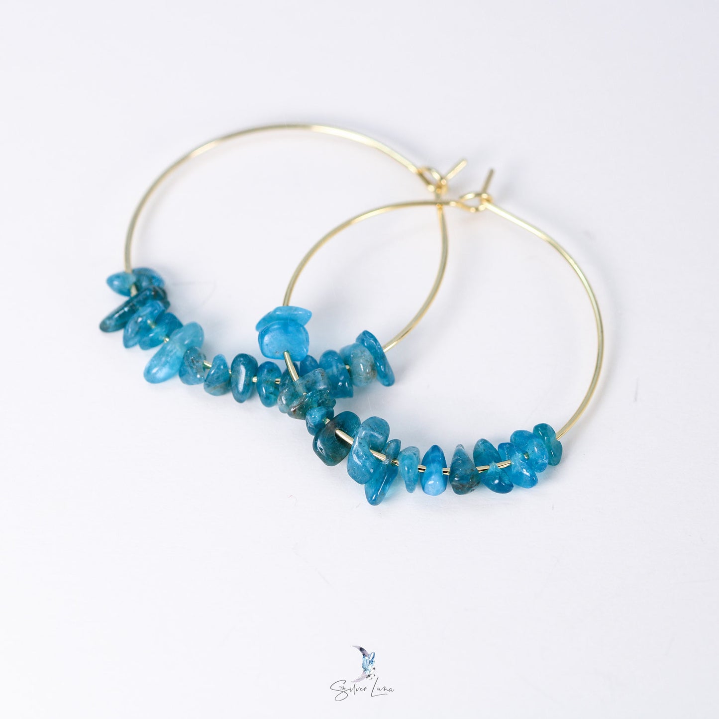 apatite hoop earrings