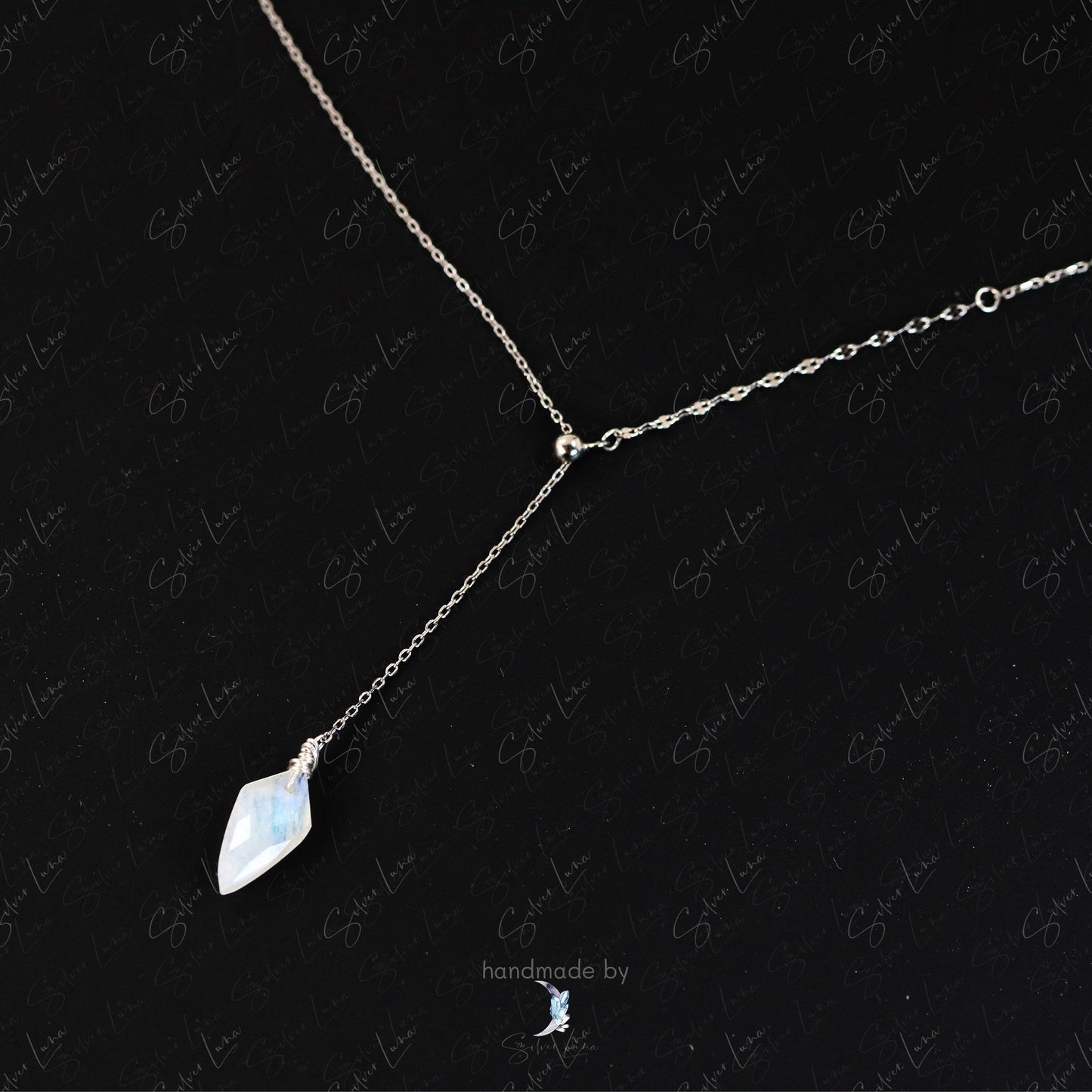 Arrow rainbow moonstone choker Lariat necklace