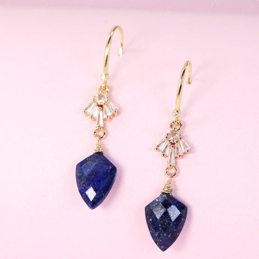 lapis lazuli dangle drop earrings