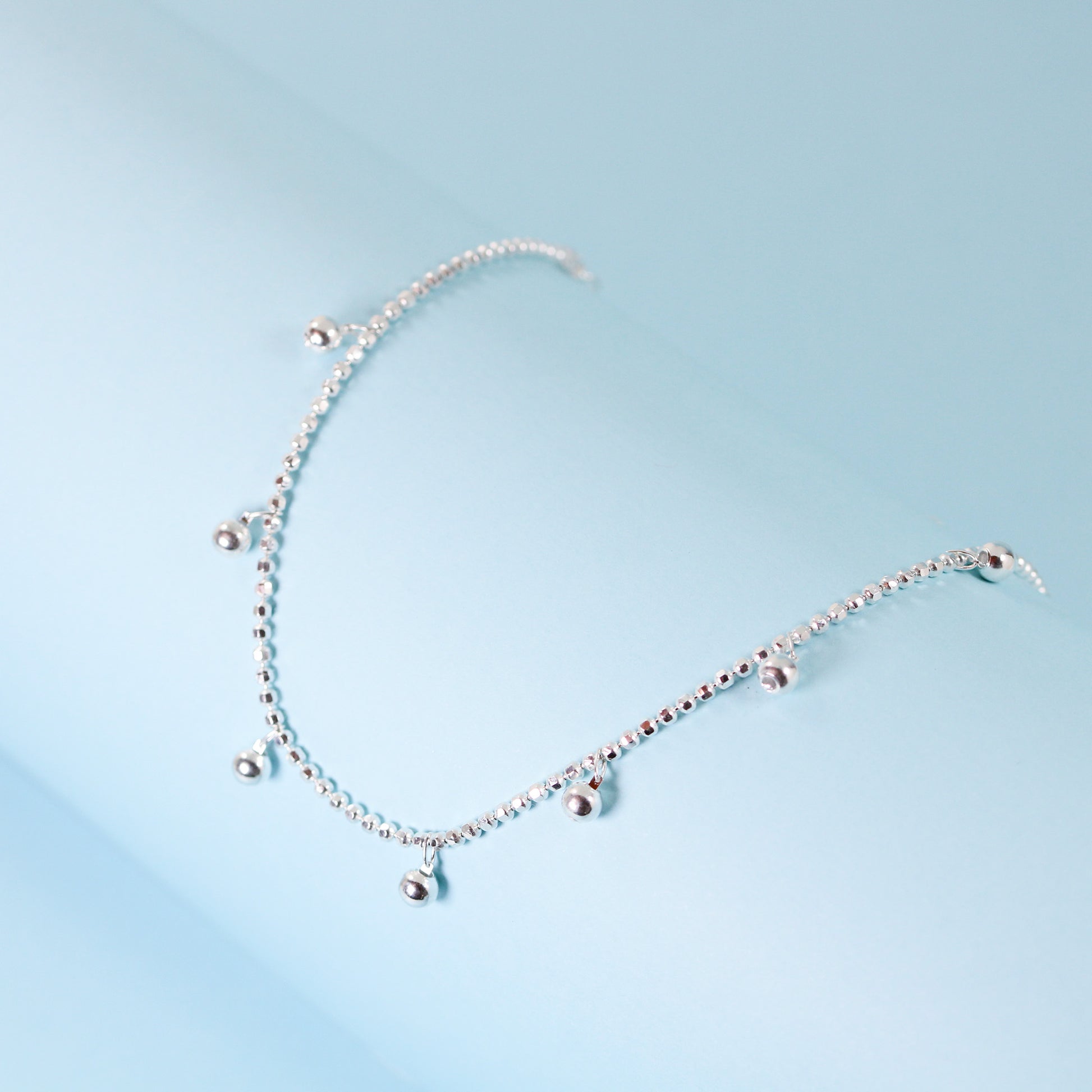 ball charms sterling silver anklet