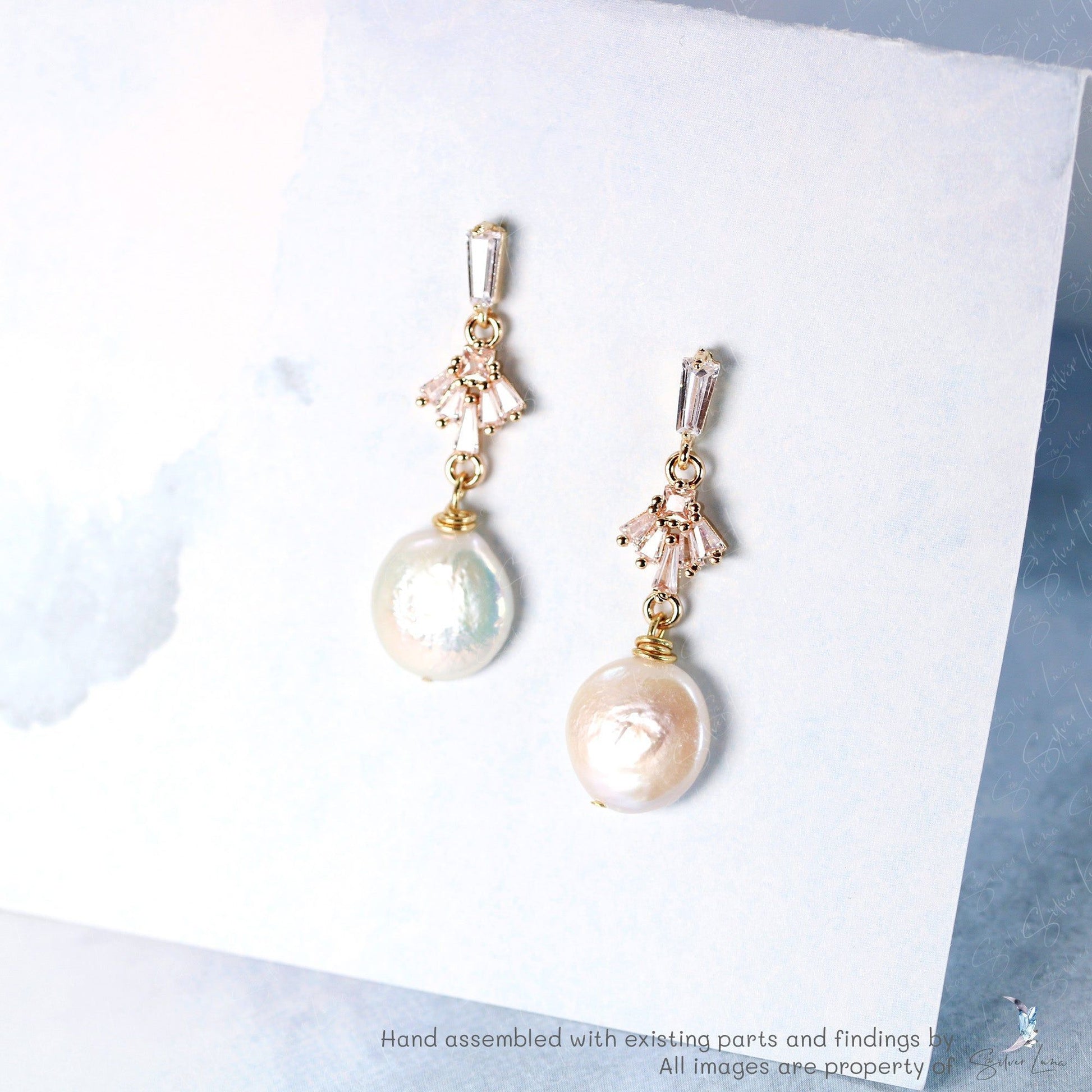 pearl dangle drop earrings