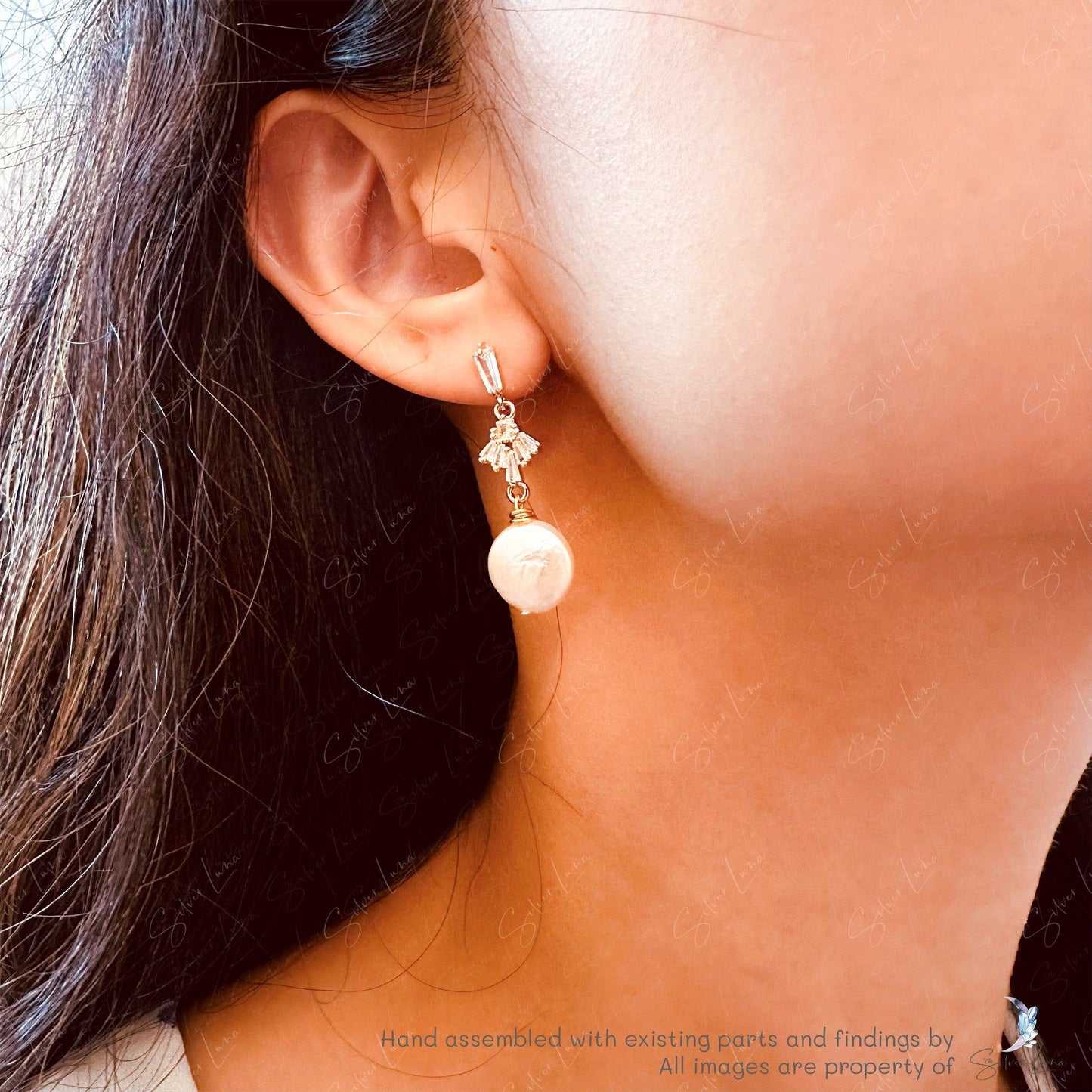 Freshwater baroque pearl bridal earrings