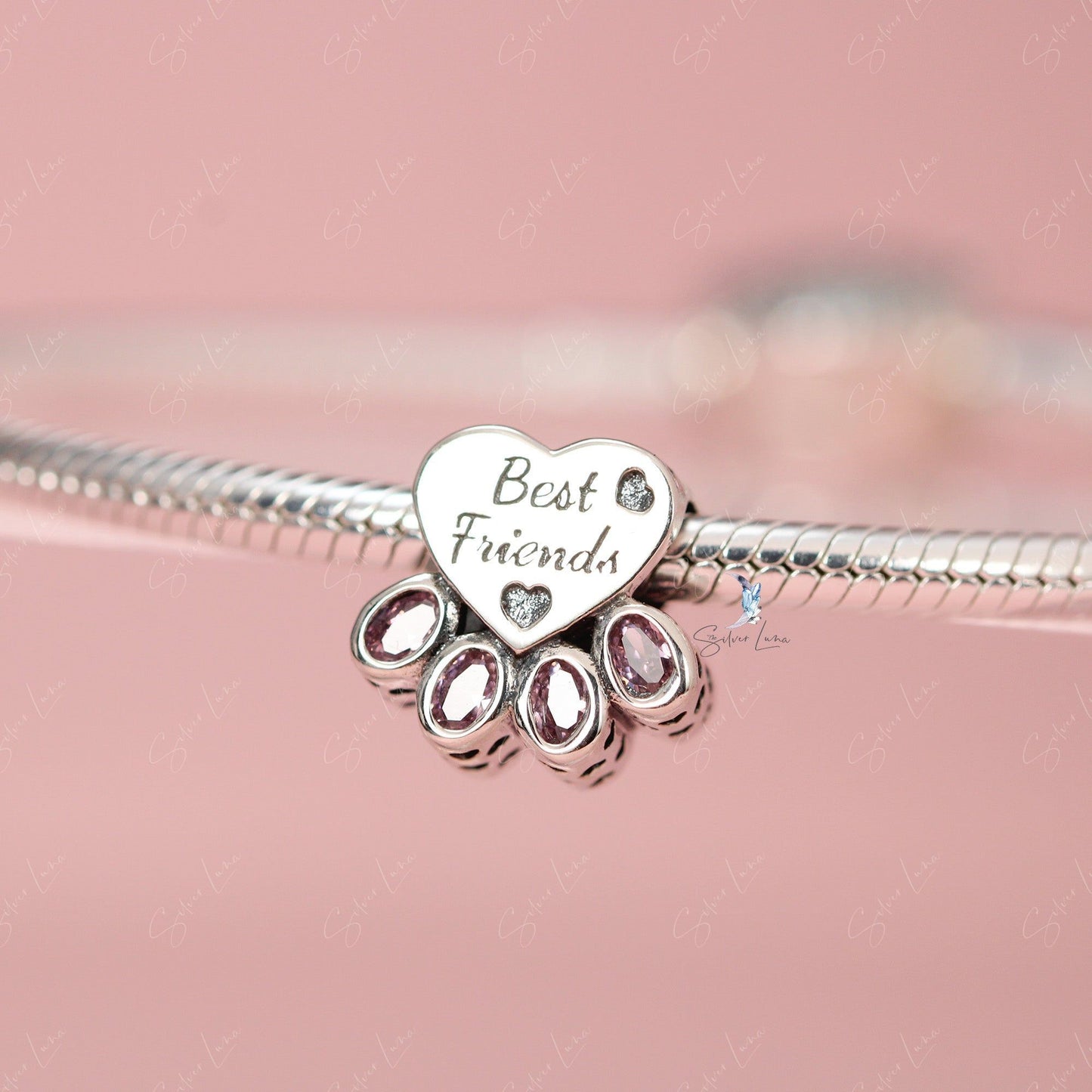 best friend paw charm for bracelet