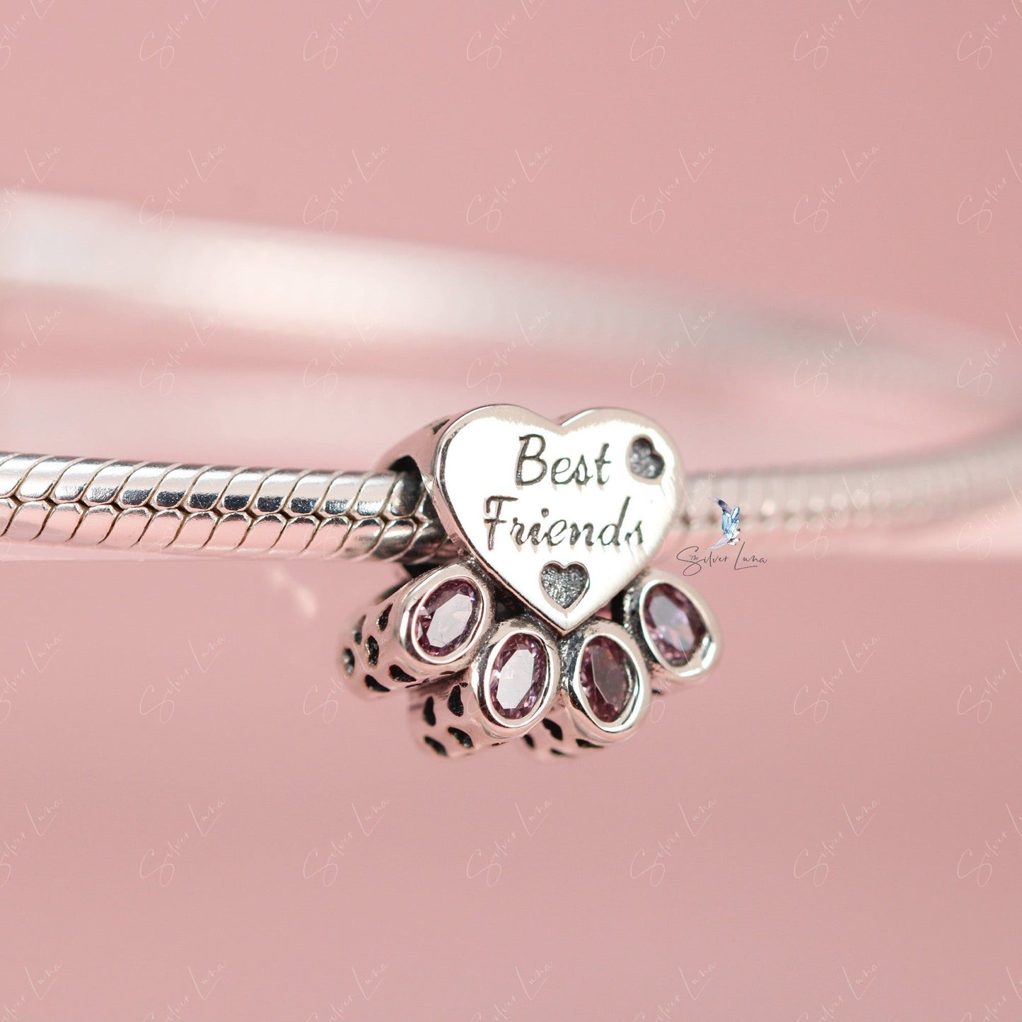 best friend paw charm for bracelet