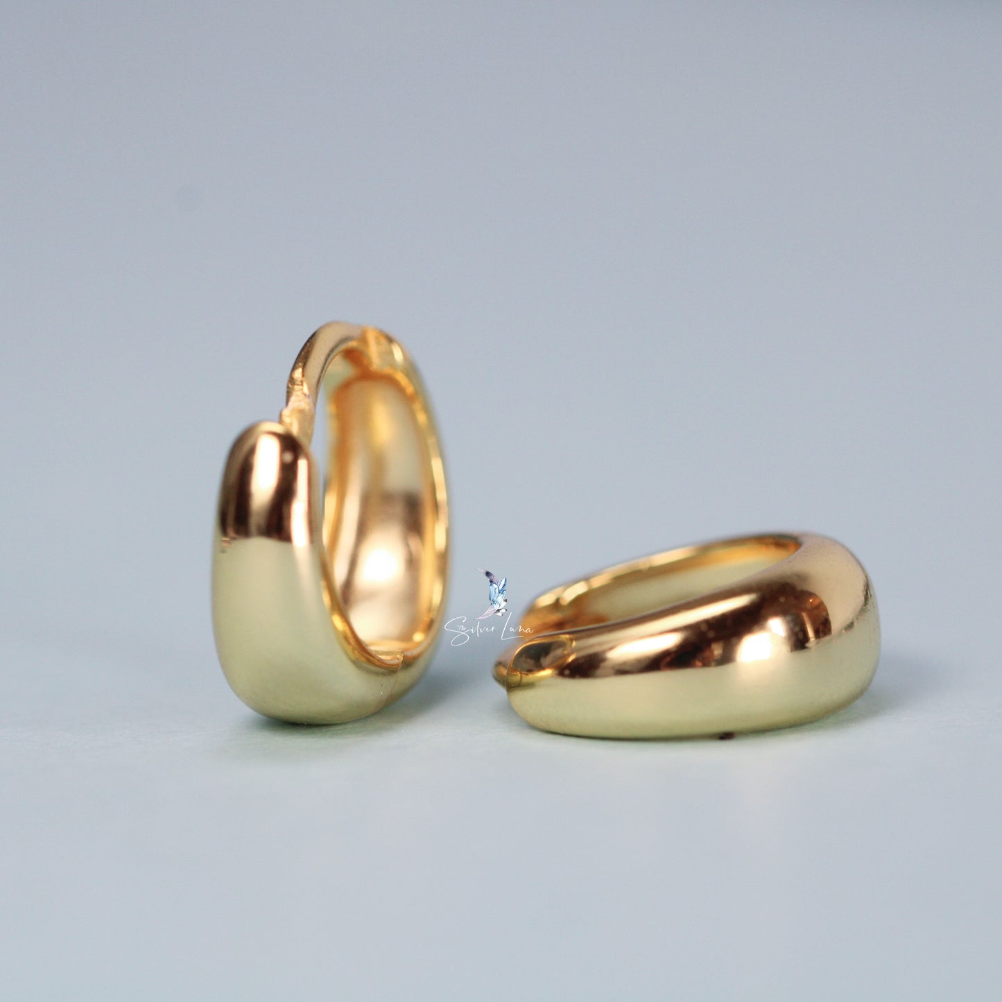 thick gold plate hoop earrings