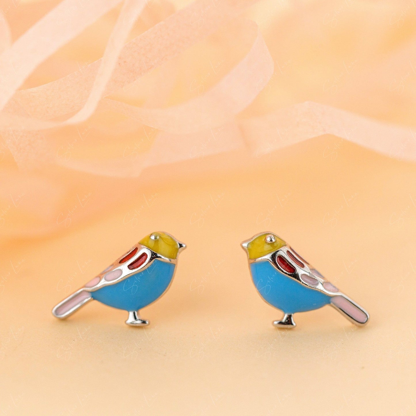 mocking bird stud earrings