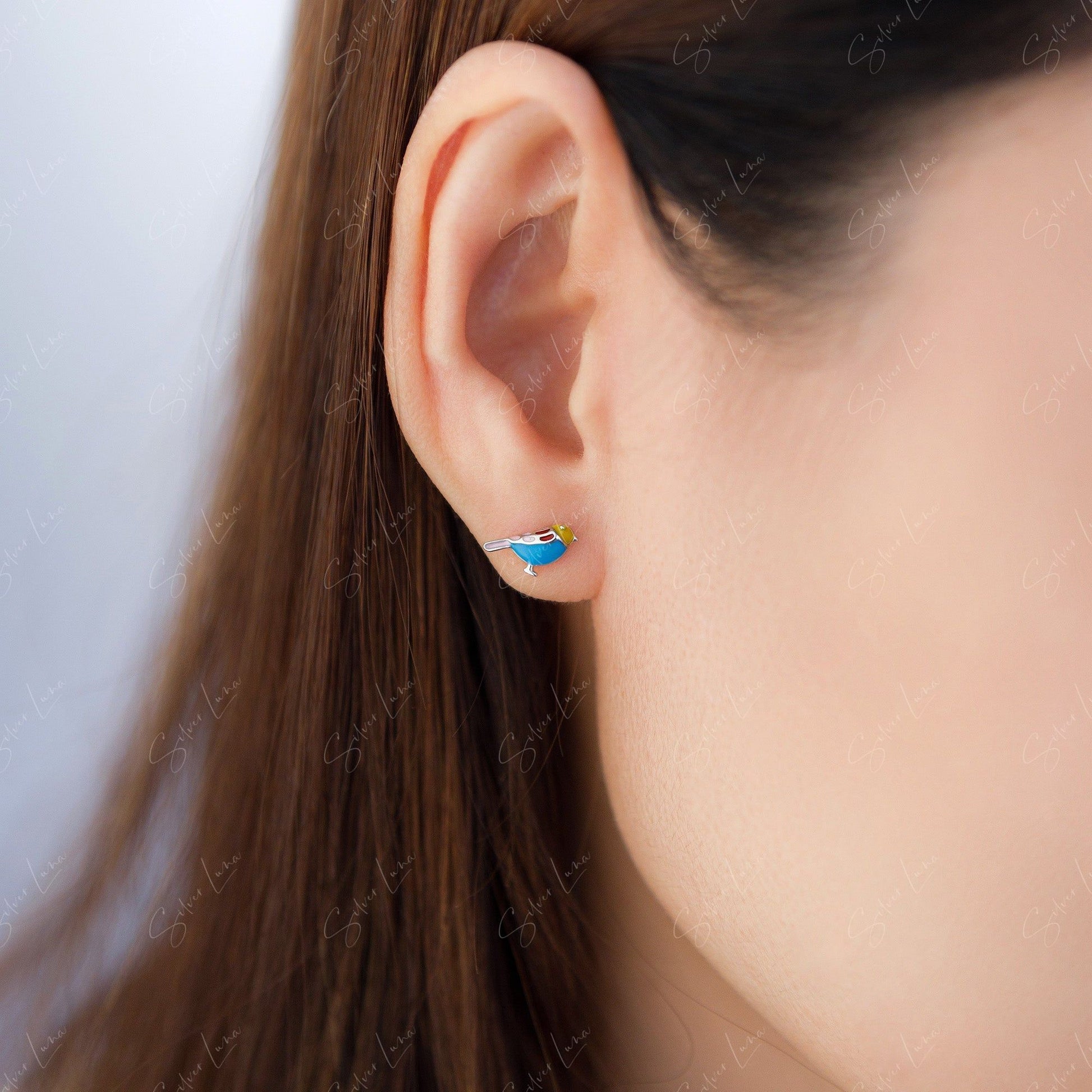 cute tiny bird stud earrings