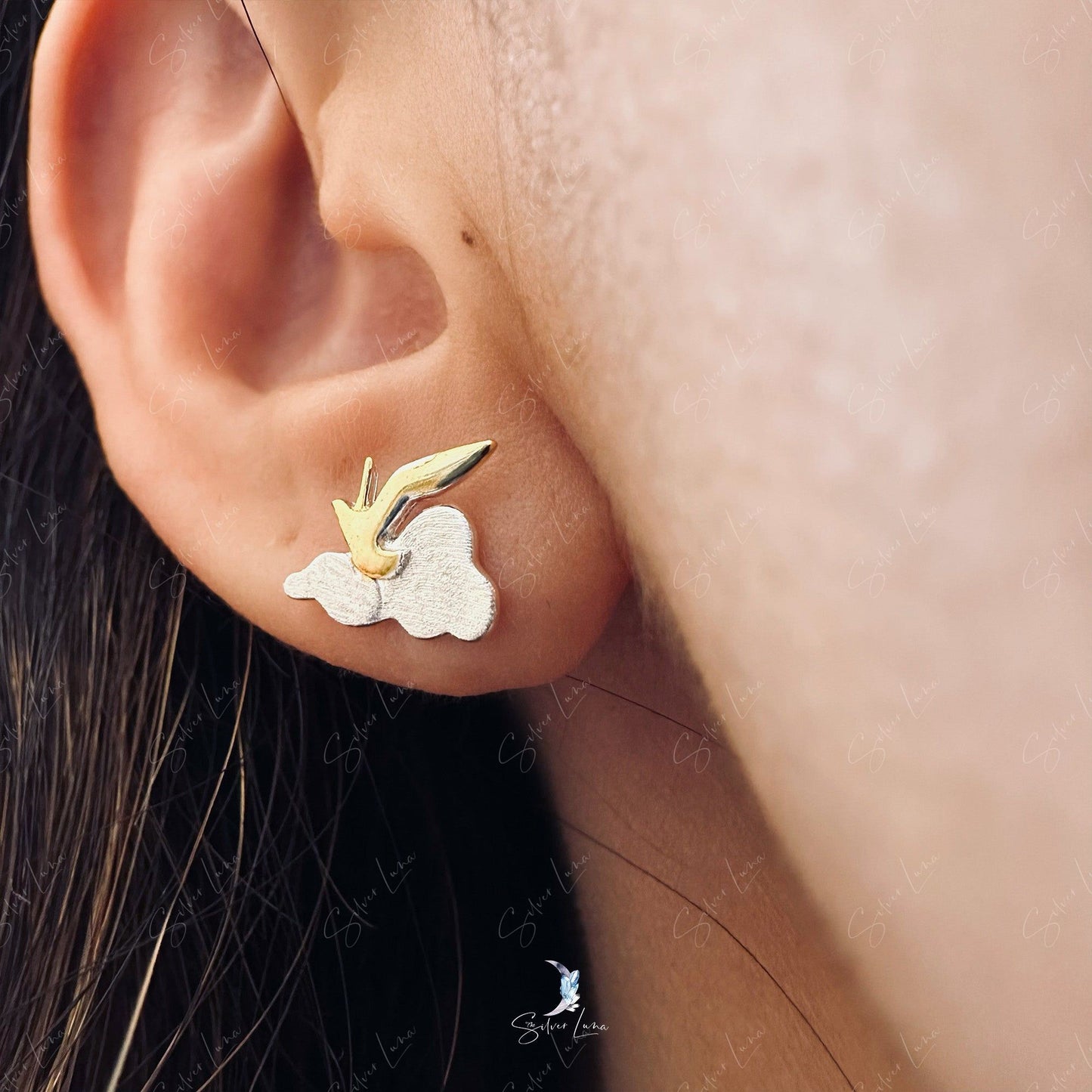 swallow bird stud earrings