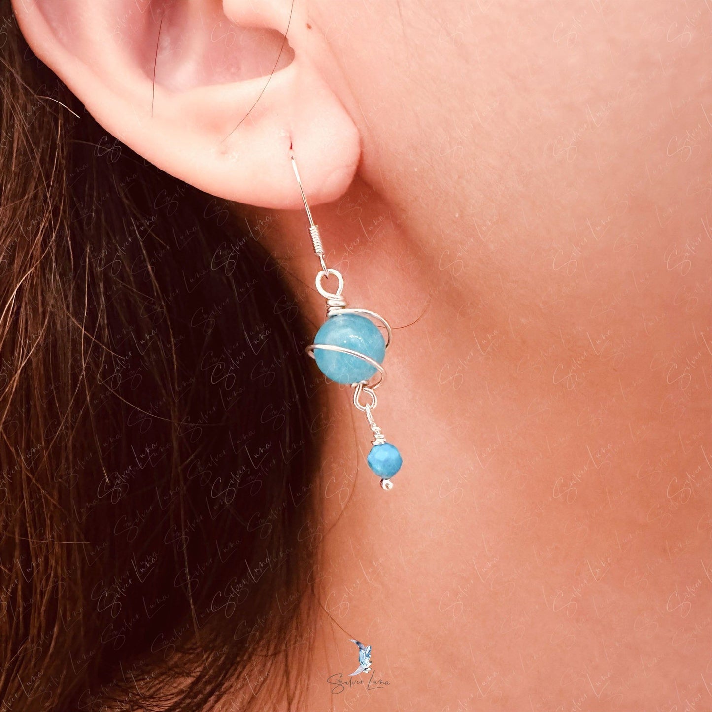 blue planet turquoise earrings