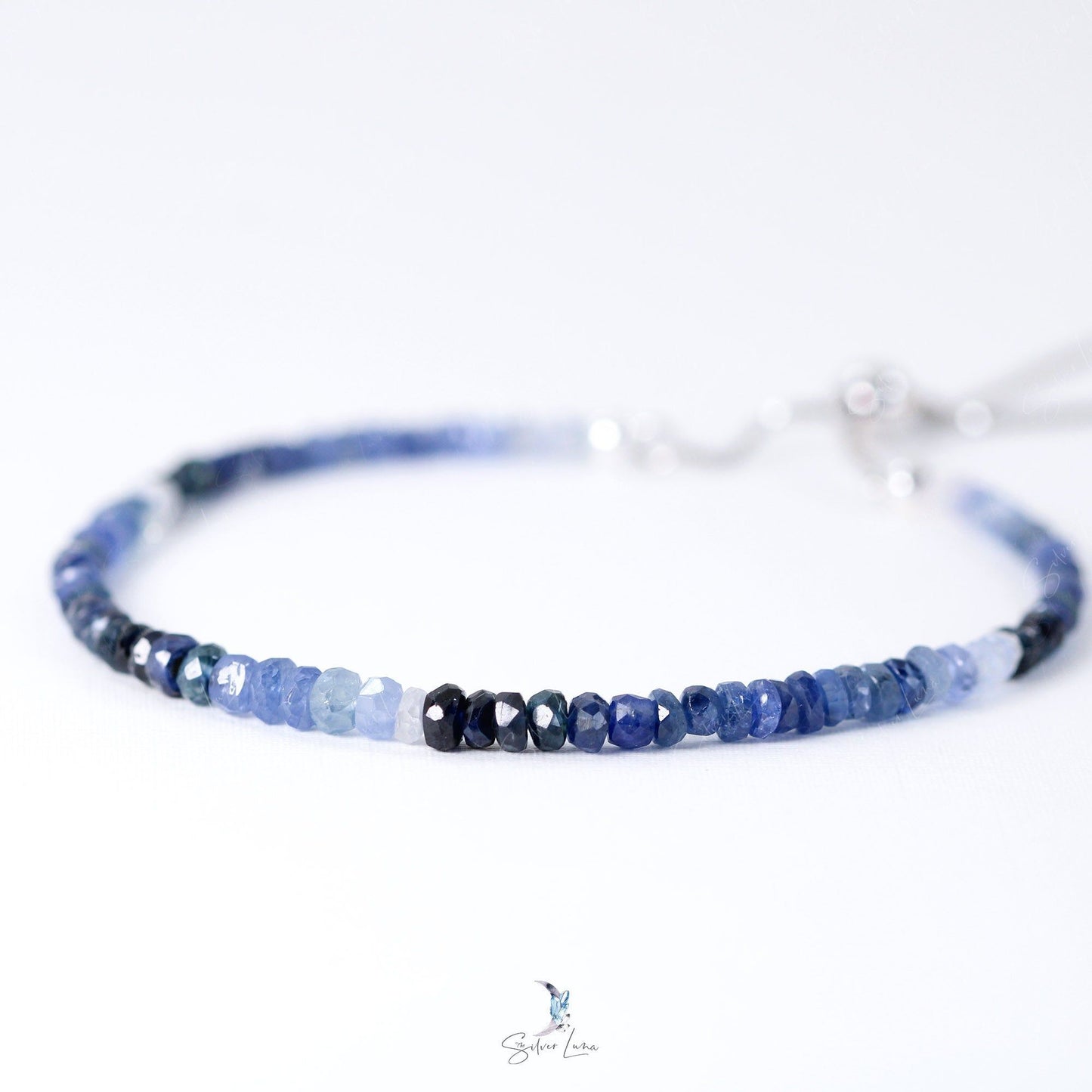 blue sapphire beaded bracelet