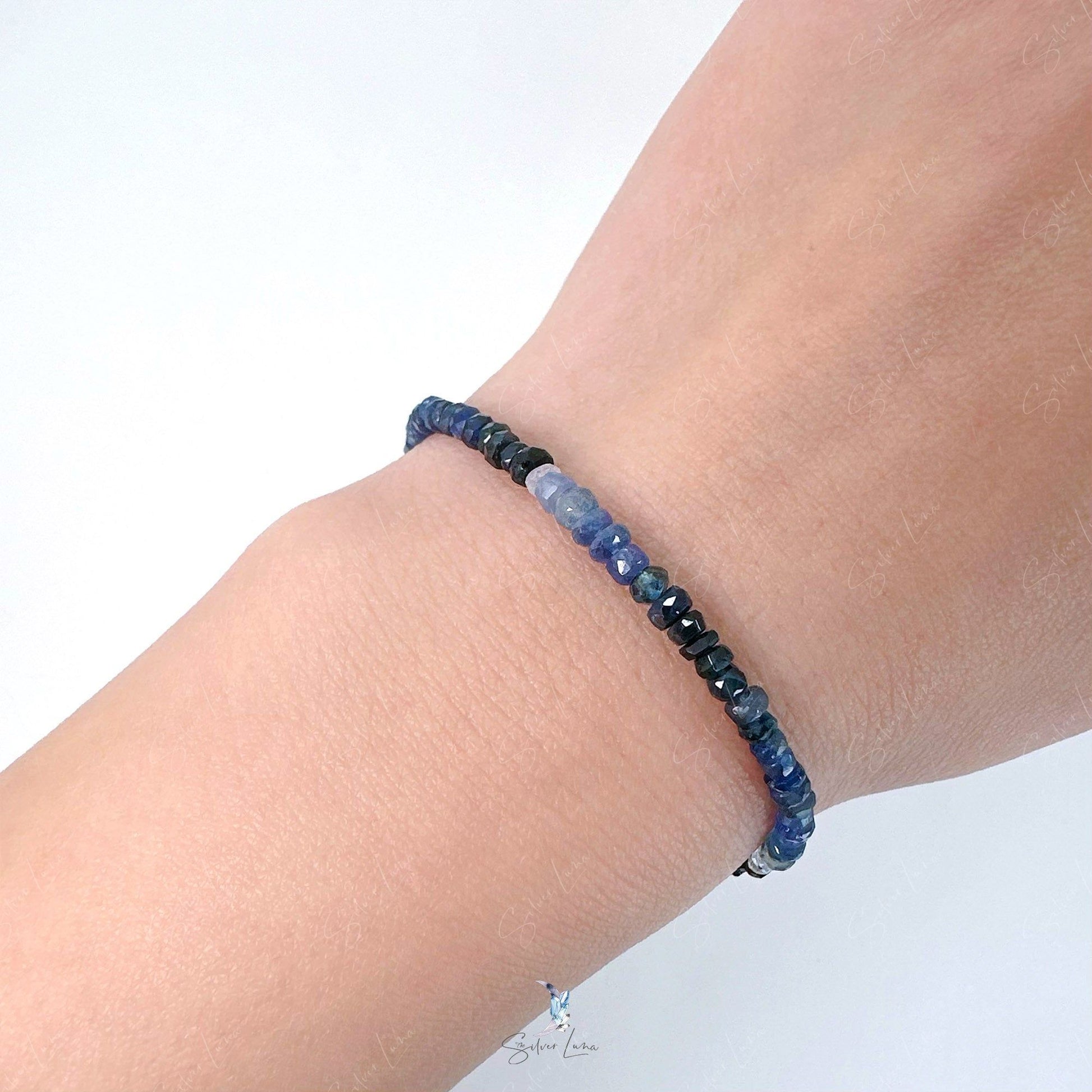 blue sapphire beaded bracelet