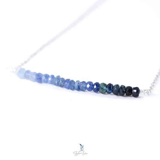 blue sapphire natural stone beaded necklace